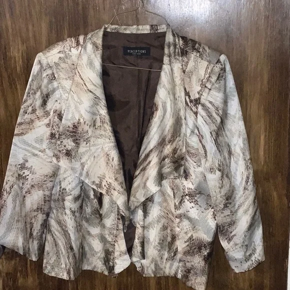 Perceptions New York blazer ruffle front snake print - Picture 1 of 8